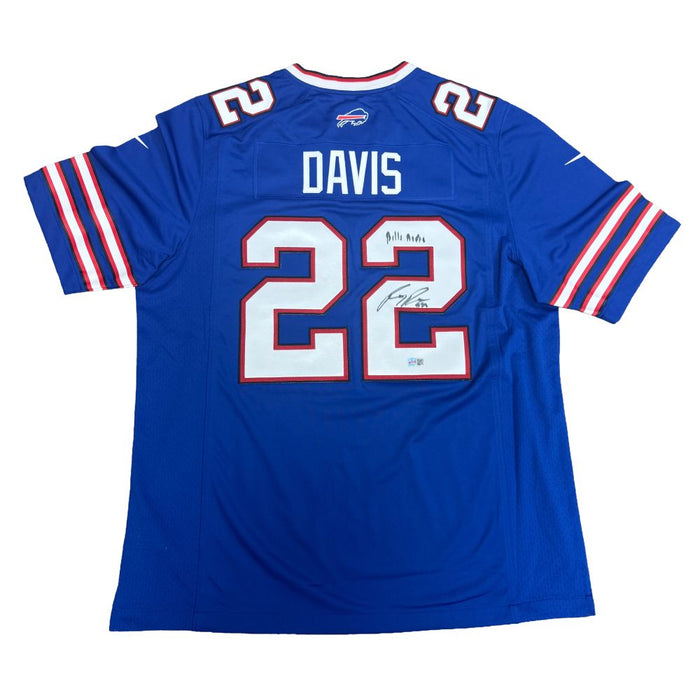 Ray Davis Signed Buffalo Bills Nike Authentic Blue Stitched Jersey with "Bills Mafia"