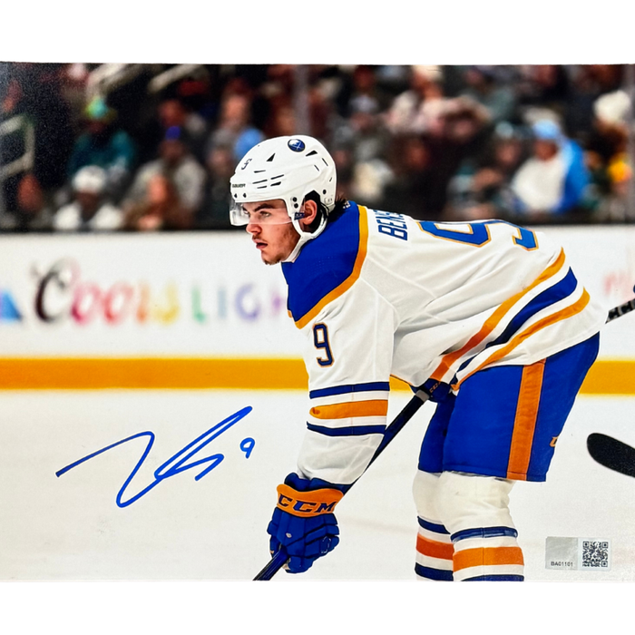 Zach Benson Signed In Stance White Uniform Photo