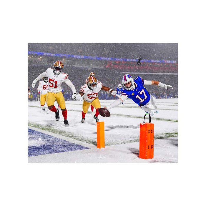 Josh Allen SNOW Pylon Dive Unsigned Photo