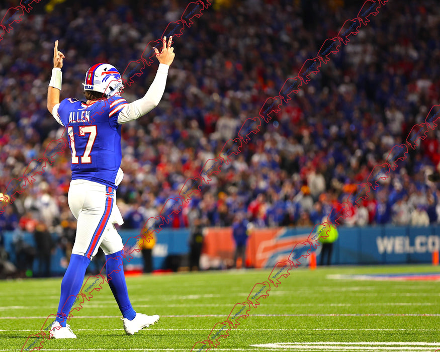 PRE-SALE: Josh Allen Signed Arms up Celebration Photo