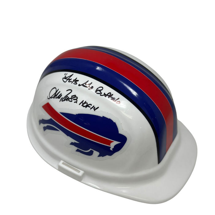 Andre Reed Signed Buffalo Bills Hard Hat with "HOF 14" and "Lets Go Buffalo"