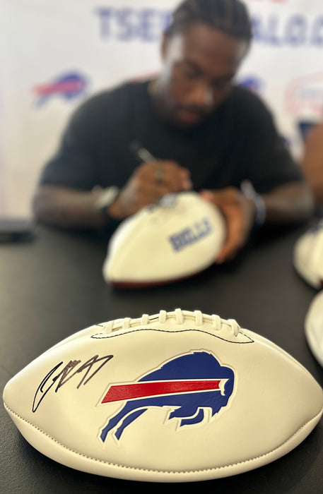 Christian Benford Signed Buffalo Bills White Logo Football