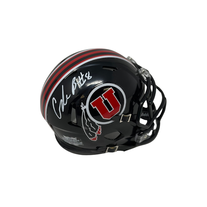 Cole Bishop Signed Black Utah Speed Mini Helmet