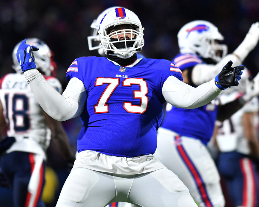 PRE-SALE: Dion Dawkins Signed In Blue Celebrating