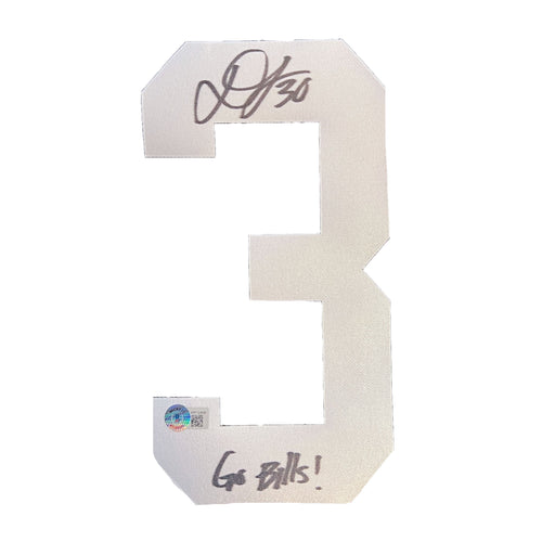 Dane Jackson Signed White Custom Jersey Number #3 with Go Bills CLEARANCE TSE Buffalo 