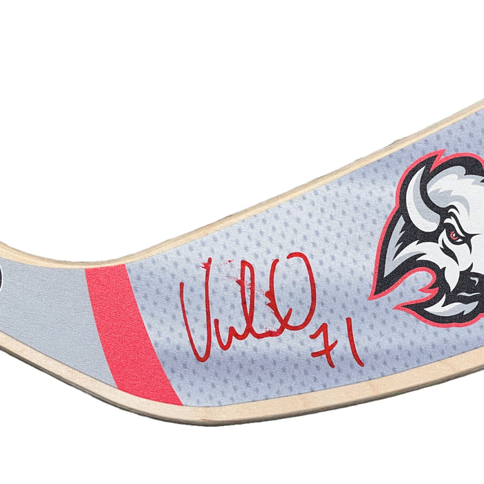 SMUDGED: Victor Olofsson Signed Buffalo Sabres Goathead Mini Stick (Smudged) CLEARANCE TSE Buffalo 