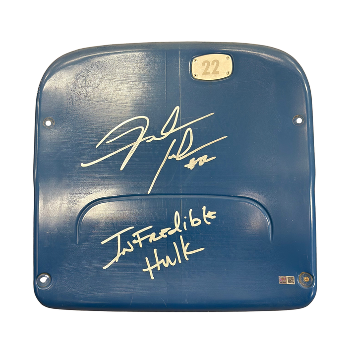 Fred Jackson Autographed Authentic Highmark Stadium Blue Seatback with "Infredible Hulk"