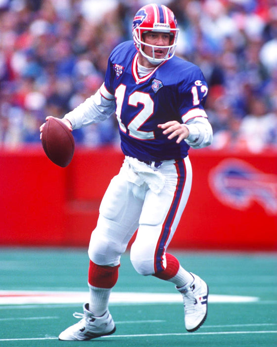 PRE-SALE: Jim Kelly Signed Looking Downfield in Blue Photo