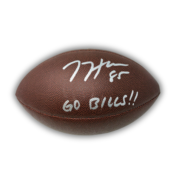 Jackson Hawes Signed Wilson Replica Football with "Go Bills"