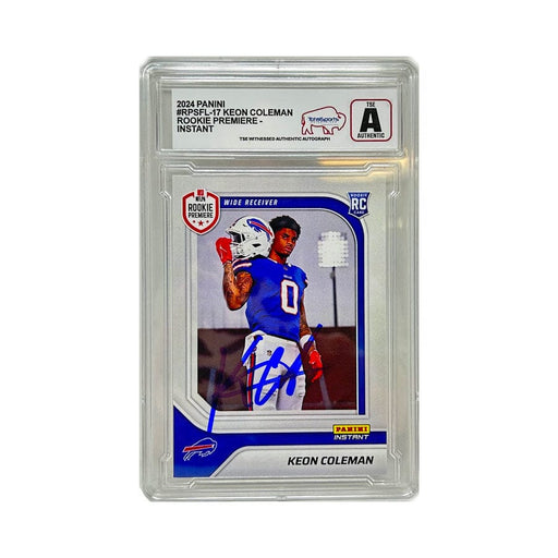 Keon Coleman Buffalo Bills Signed 2024 Panini Rookie Premiere Instant Slabbed Card (TSE A Grade) Signed Cards TSE Buffalo 