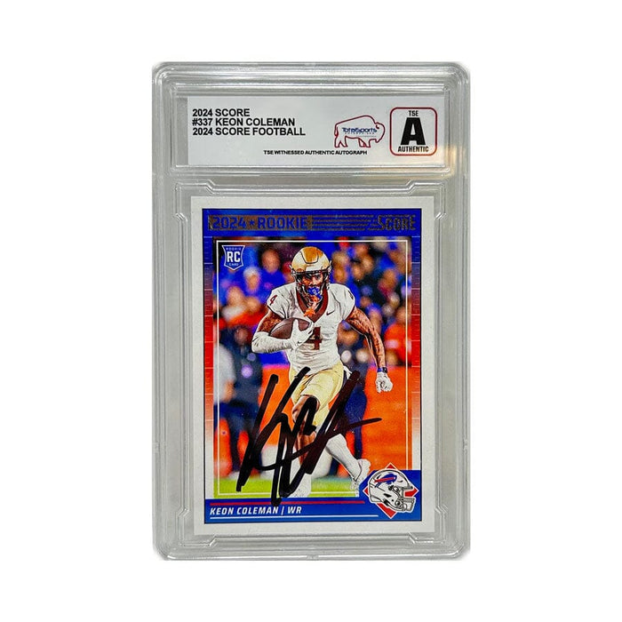 Keon Coleman Buffalo Bills Signed 2024 Score Football Rookie Slabbed Card (TSE A Grade) Signed Cards TSE Buffalo 