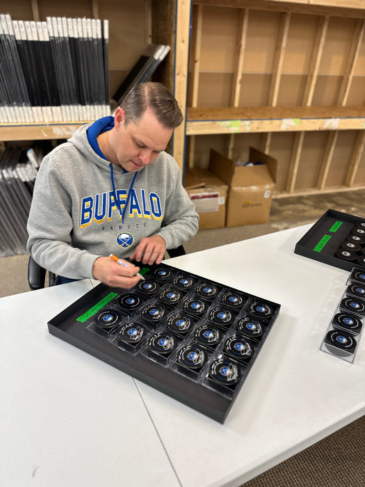 Martin Biron Signed Buffalo Sabres Official Game Model Hockey Puck