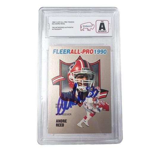 TSE Slabbed: Andre Reed Signed Buffalo Bills 1990 Fleer All-Pro Player Card Signed Cards TSE Buffalo 