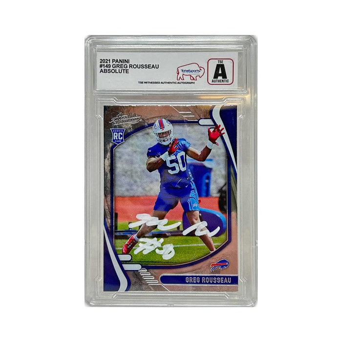 Greg Rousseau Buffalo Bills Signed 2021 Panini Absolute Slabbed Card (TSE A Grade) Signed Cards TSE Buffalo 