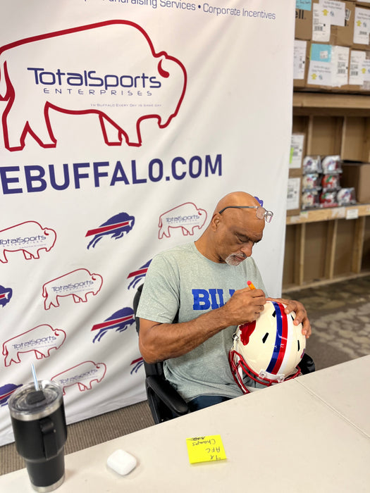 Darryl Talley Signed Buffalo Bills Full Size Retro Speed Replica Helmet with "4X AFC Champs"