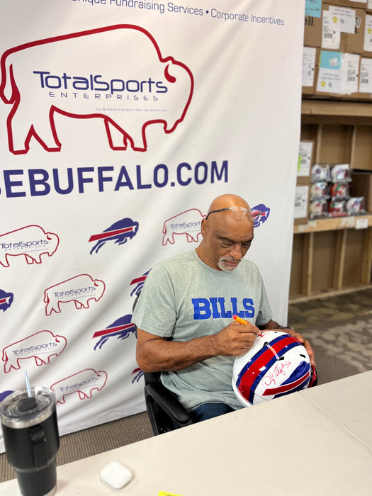 Darryl Talley Signed TSE Exclusive White Full Size Speed Replica Helmet with "Built By Legends"