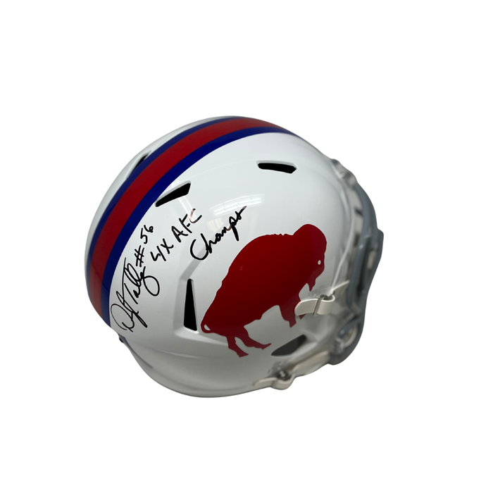 Darryl Talley Signed Buffalo Bills Full Standing Buffalo Speed Replica Helmet with "4X AFC Champs"
