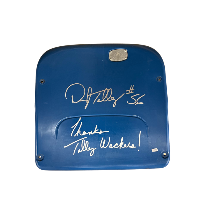 Darryl Talley Autographed Authentic Highmark Stadium Blue Seatback with "Thanks Talley Whackers"