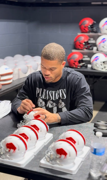 Taron Johnson Signed Buffalo Bills Standing Buffalo Speed Mini Helmet