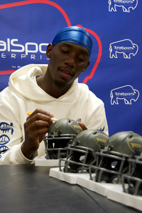 Tyrell Shavers Signed Buffalo Bills 2025 Salute to Service Speed Mini Helmet