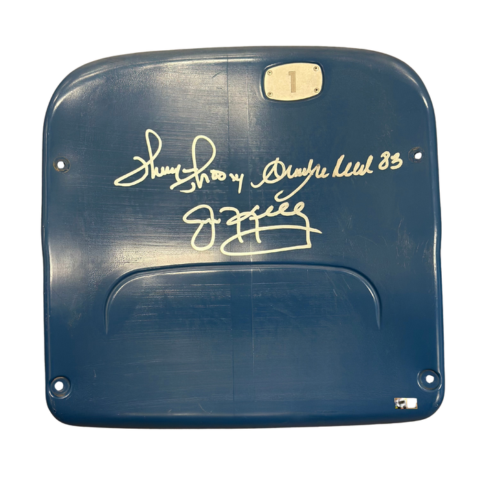 Triplet Autographed Authentic Highmark Stadium Blue Seatback