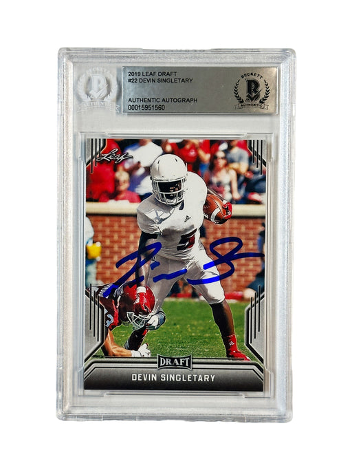 Devin Singletary Signed 2019 Leaf Draft Slabbed Card Signed Cards TSE Buffalo 