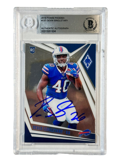 Devin Singletary Signed 2019 Panini Phoenix Slabbed Rookie Card Signed Cards TSE Buffalo 