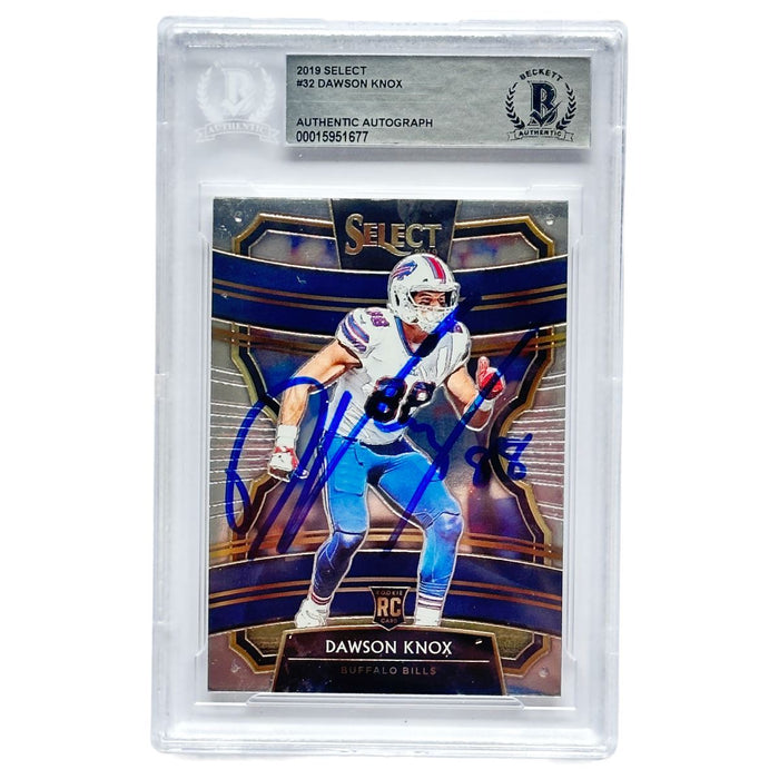 Dawson Knox Buffalo Bills Signed 2019 Select Rookie Card - Blue Signature Signed Cards TSE Buffalo 