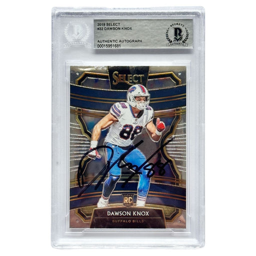 Dawson Knox Buffalo Bills Signed 2019 Select Rookie Card - Black Signature Signed Cards TSE Buffalo 