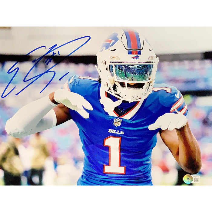 Emmanuel Sanders Signed Buffalo Mirrored Visor 11X14 Photo Signed Photos TSE Buffalo 