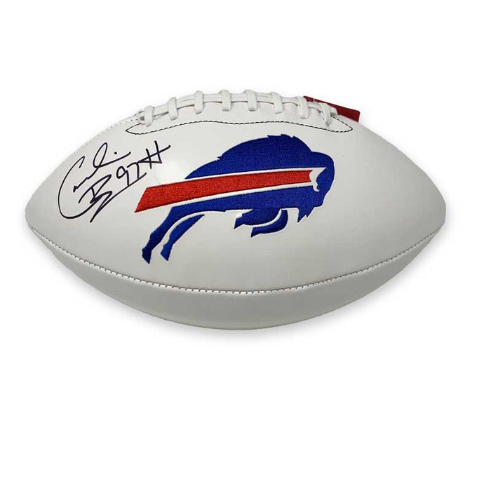 Cornelius Bennett Signed Buffalo Bills White Logo Football Signed Footballs TSE Buffalo 