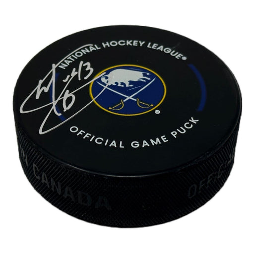 Martin Biron Signed Buffalo Sabres Official Game Model Hockey Puck Signed Hockey Pucks TSE Buffalo 