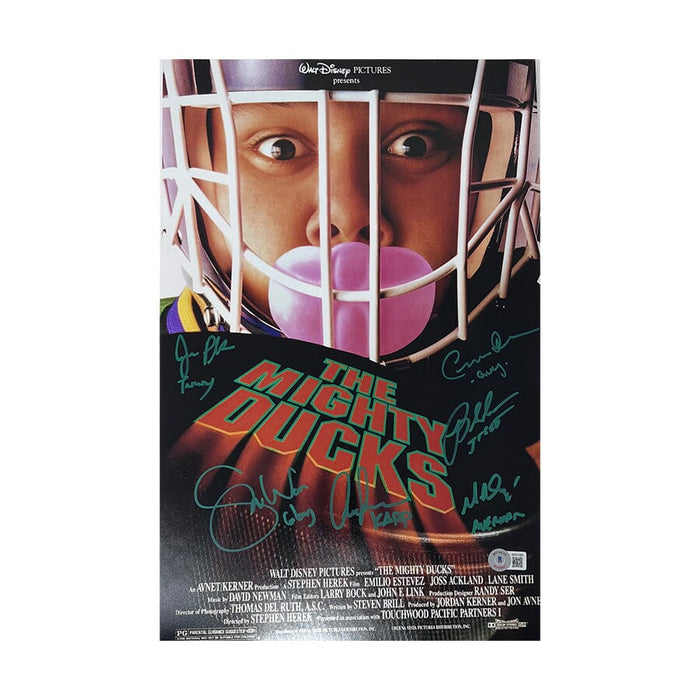 Mighty Ducks Cast Signed 11x17 Movie Poster Signed Movie TSE Buffalo Green Signatures 