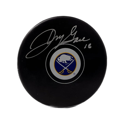 Danny Gare Signed Sabres Logo Puck Signed Hockey Puck TSE Buffalo 