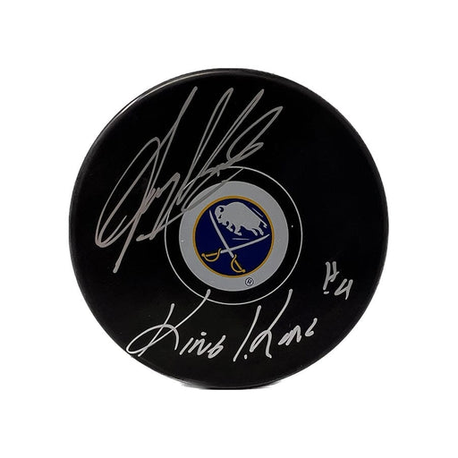 Jerry Korab Signed Sabres Logo Puck with "King Kong" Signed Hockey Puck TSE Buffalo 