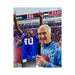 Marv Levy Signed Talking into Microphone 8x10 Photo with "HOF 01" Signed Photos TSE Buffalo 