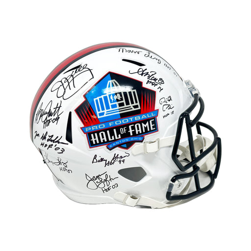 Buffalo Bills Multi Signed Full Size HOF Speed Replica Helmet (Jim Kelly, Marv Levy, Thurman Thomas, Andre Reed, Billy Shaw, Joe DeLamielleure, Bruce Smith, Bill Polian, James Lofton) Signed Full Size Helmets TSE Buffalo 