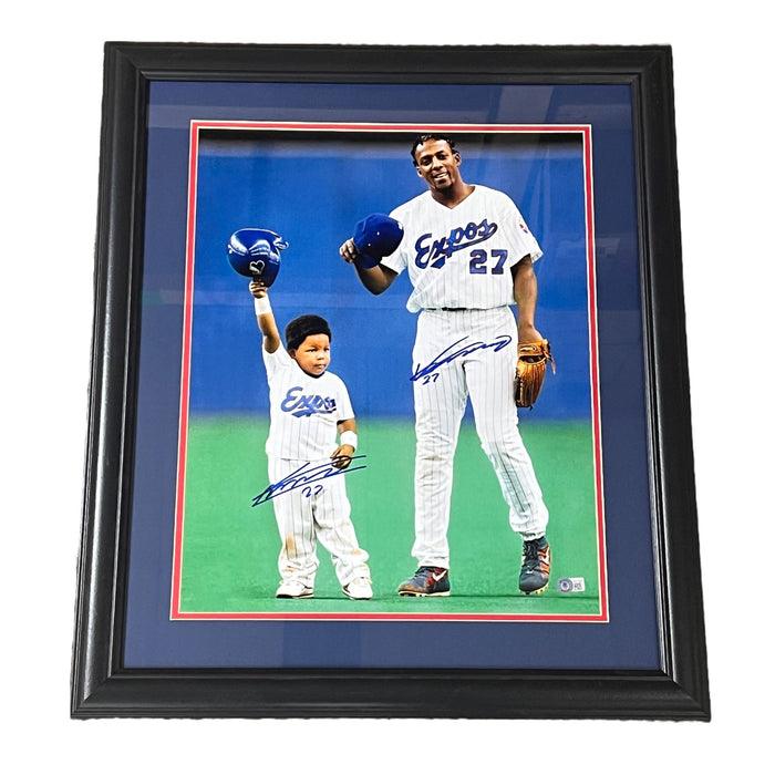 Vladimir Guerrero Jr. + Vladimir Guerrero Sr. Signed 16x20 Photo - Professionally Framed Signed Photos TSE Framed 