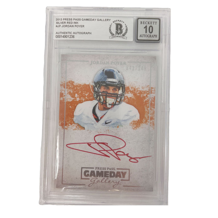 Jordan Poyer Signed 2013 Press Pass Gameday Gallery Silver Player Slabbed Card - 10 Mint Signed Cards TSE Buffalo 