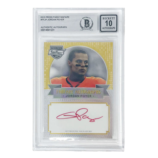 Jordan Poyer Signed 2013 Press Pass FanFare Player Slabbed Card - 10 Mint Signed Cards TSE Buffalo 