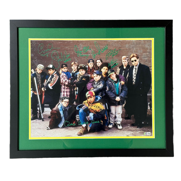 Mighty Ducks Cast Signed 16x20 Movie Photo with "Quack Quack Quack" - Professionally Framed Signed Photos TSE Framed 