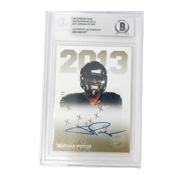 Jordan Poyer Signed 2013 Press Pass Autograph Gold Player Slabbed Card Signed Cards TSE Buffalo 