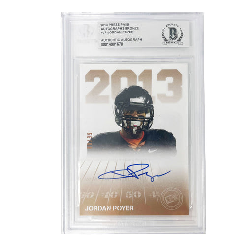 Jordan Poyer Signed 2013 Press Pass Autograph Bronze Player Slabbed Card Signed Cards TSE Buffalo 