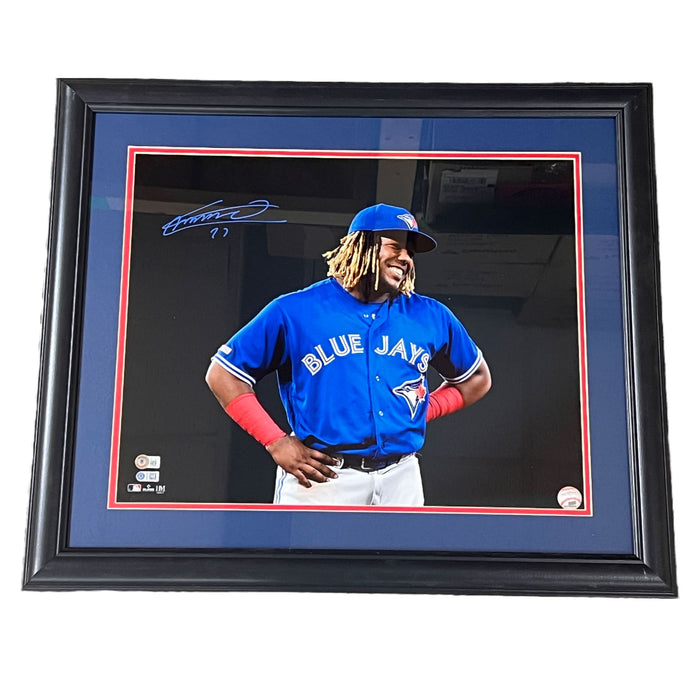 Vladimir Guerrero Jr. Close-Up Signed 16x20 Photo - Professionally Framed Signed Photos TSE Framed 