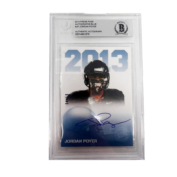 Jordan Poyer Signed 2013 Press Pass Autograph Blue Player Slabbed Card Signed Cards TSE Buffalo 