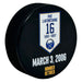 PRE-SALE: Pat LaFontaine Signed Banner Puck with FREE HOF PRE-SALE TSE Buffalo 