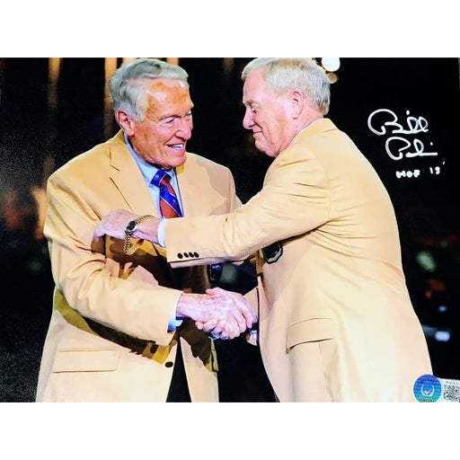 Bill Polian Signed Shaking Marv Levy's Hand Photo 8x10 Signed Photos TSE Buffalo 