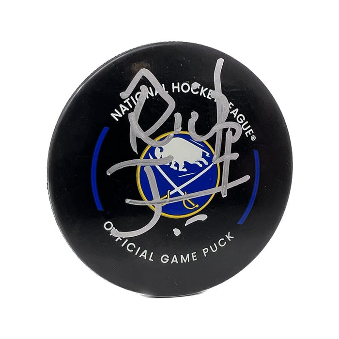 Rick Jeanneret Signed Sabres Game Model Puck Signed Hockey Puck TSE Buffalo 