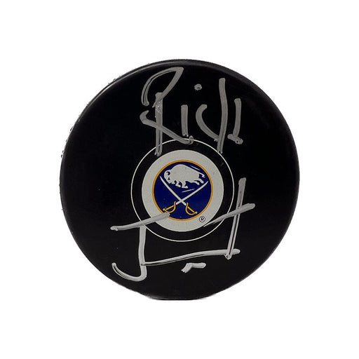 Rick Jeanneret Signed Sabres Logo Puck Signed Hockey Pucks TSE Buffalo 