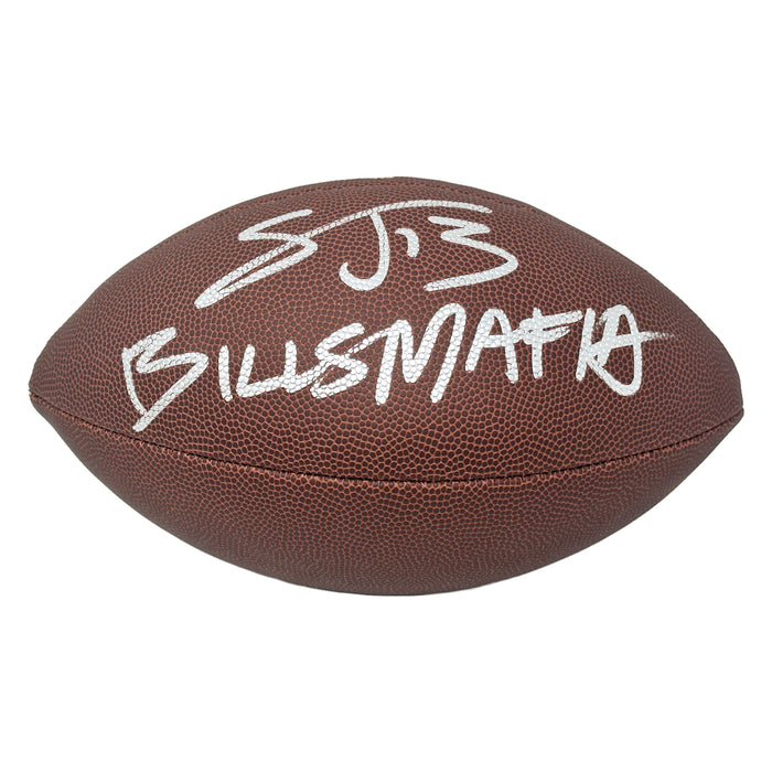 Stevie Johnson Signed Wilson Replica Football with Bills Mafia Signed Football TSE Buffalo 